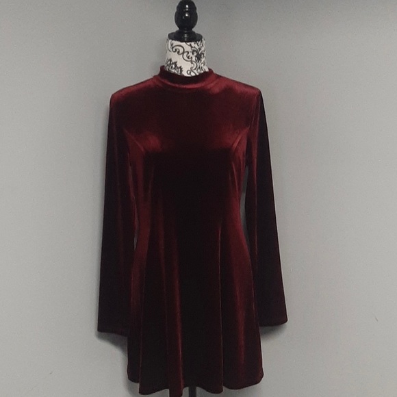 Gorgeous Dark red rose velvet dress - Picture 3 of 3